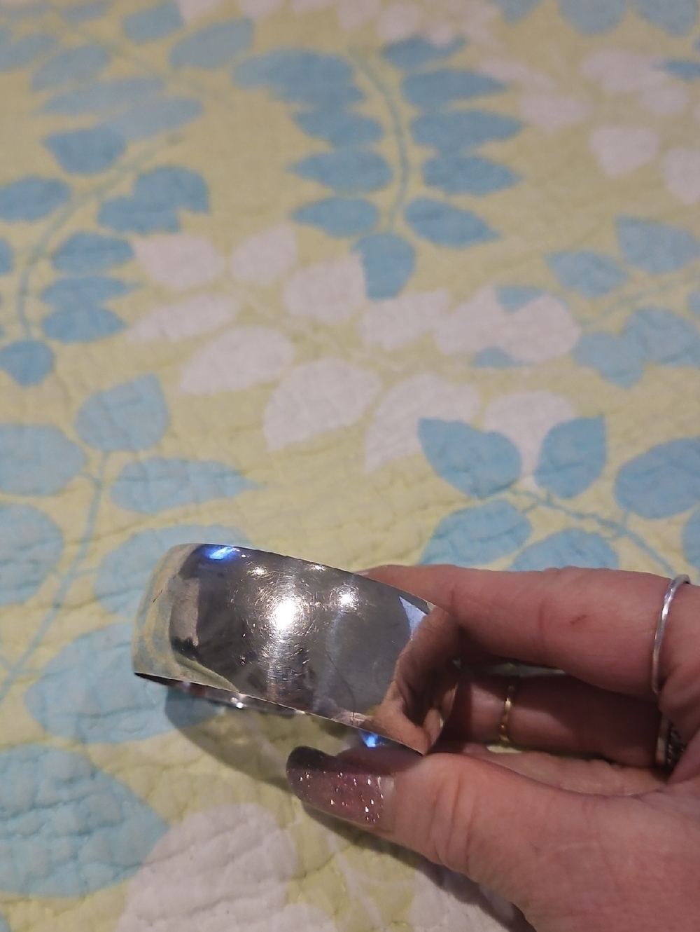 Wide Hammered Sterling Silver Cuff Bracelet